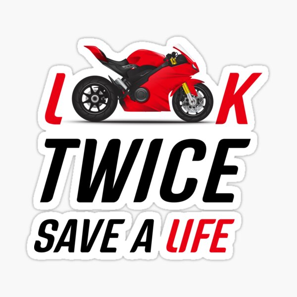 Look Twice Save A Life Color Decals Stickers Graphic Helmets Window Bumper Parts 