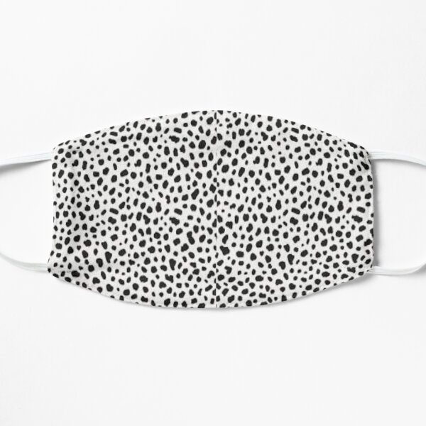 vsco cute trendy dalmatian black and white Flat Mask