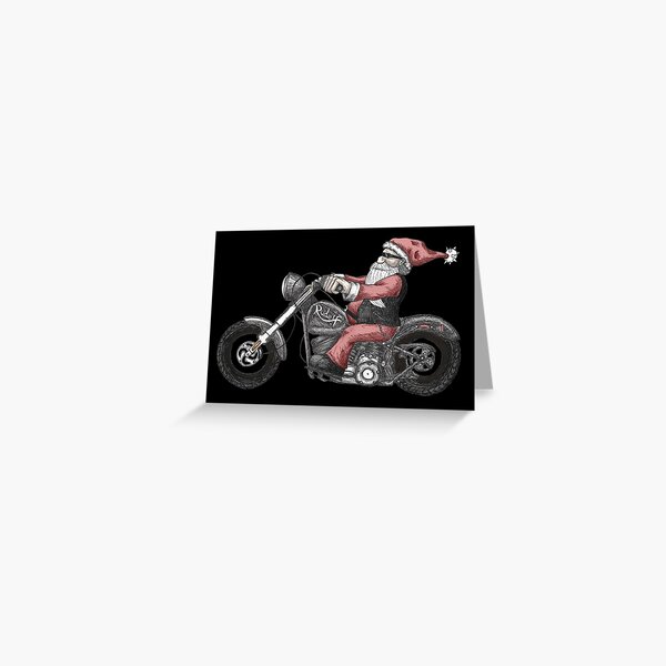 Carte de vœux avec l'œuvre « Motard cadeau moto disant motard des années 90  » de l'artiste SiRaGeckoDesign