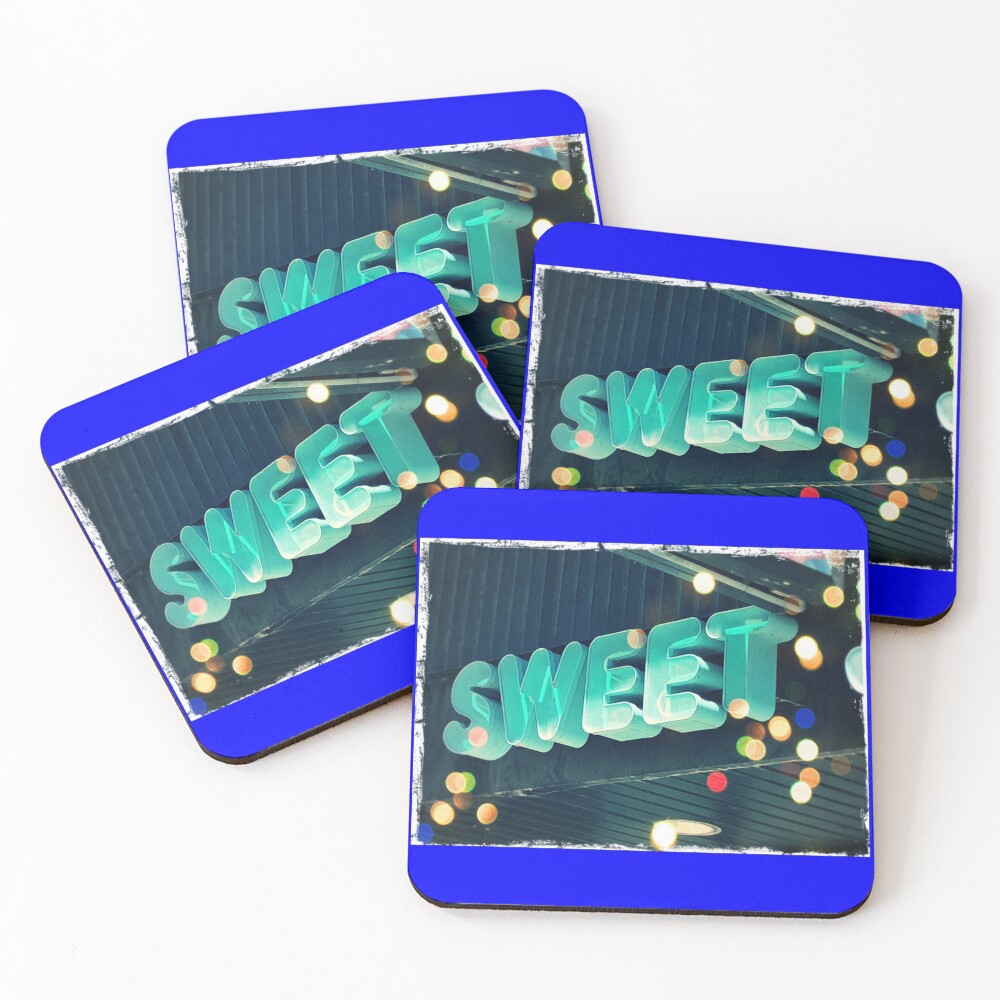 Sweet leggings, Sweet greeting card, Sweet pin, Sweet mask, Sweet socks Coasters (Set of 4)