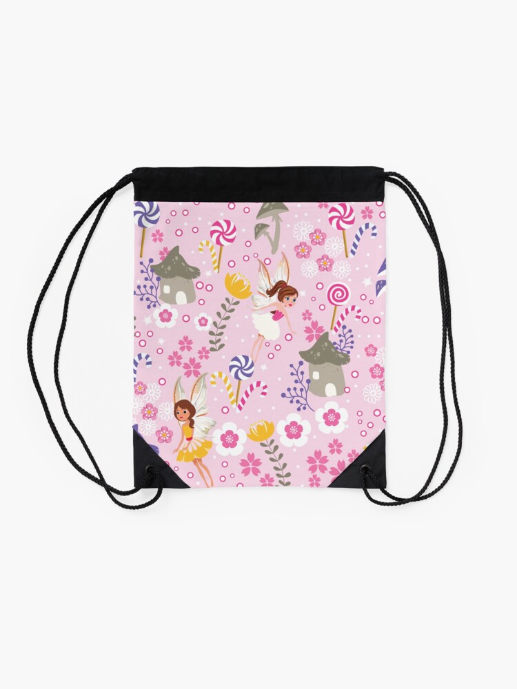 Alternate view of The Pink Fairy Helpers In Tommy Tinker's Village™ Drawstring Bag