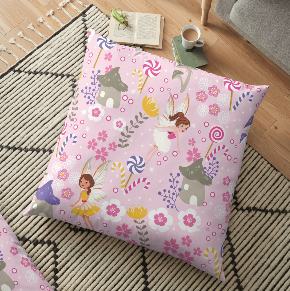 The Pink Fairy Helpers In Tommy Tinker's Village™ Floor Pillow