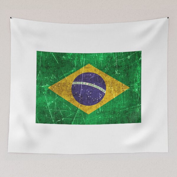 Item preview, Vintage Aged and Scratched Brazilian Flag designed and sold by JeffBartels.