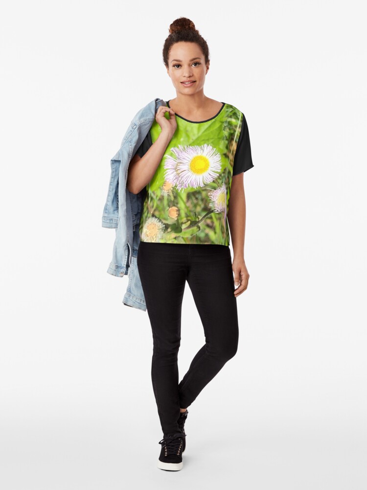 Alternate view of Pink yellow flower, Flower mask, Flower, Flower socks Chiffon Top