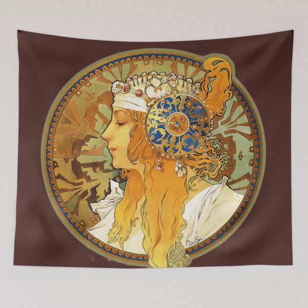 Item preview, HD Byzantine Heads: Blonde (1897) Mucha T shirts/Pillows/and more designed and sold by MINDTHECHERRY.