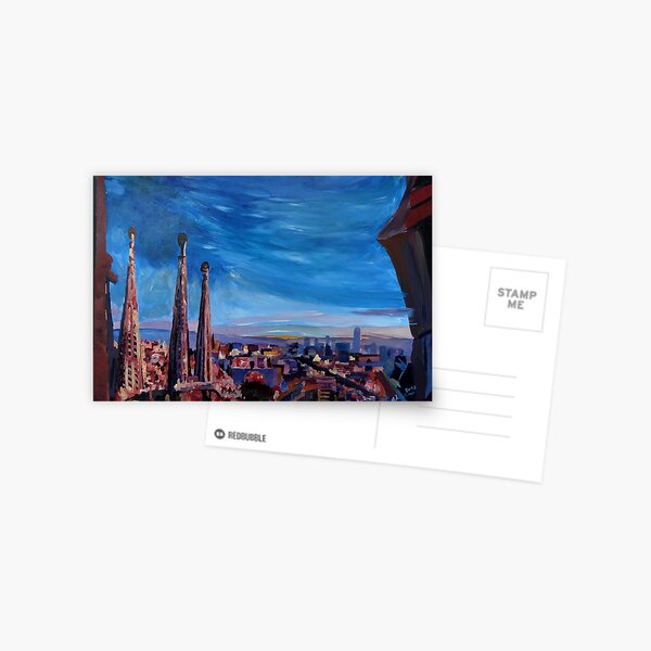Barcelona City View and Sagrada Familia Postcard