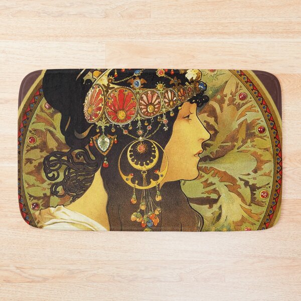 Item preview, HD Byzantine Heads: Brunette (1897) Mucha T shirts/Pillows/and more designed and sold by MINDTHECHERRY.