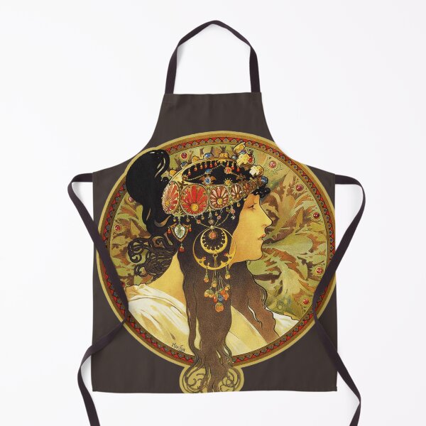Item preview, HD Byzantine Heads: Brunette (1897) Mucha T shirts/Pillows/and more designed and sold by MINDTHECHERRY.
