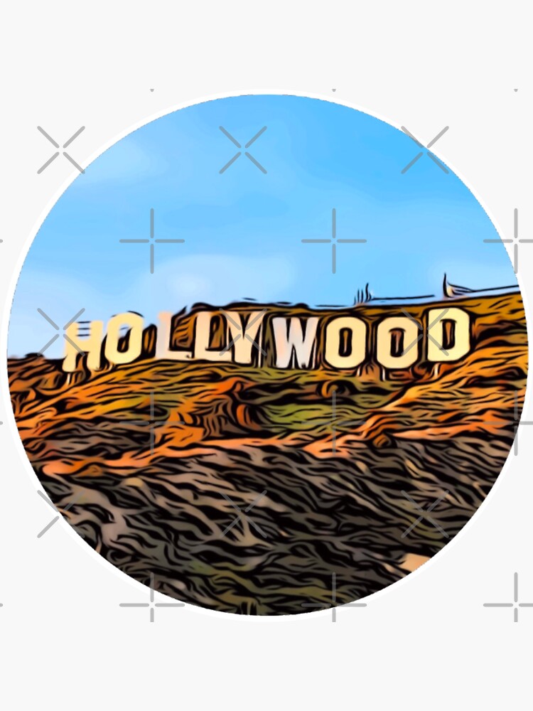 Hollywood Sign Sticker for Sale by Monarch Designs Redbubble