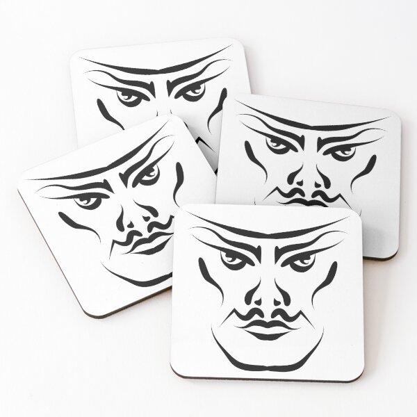 Item preview, sharp male face with mustache black ink designed and sold by Nikoleta Vukovic.