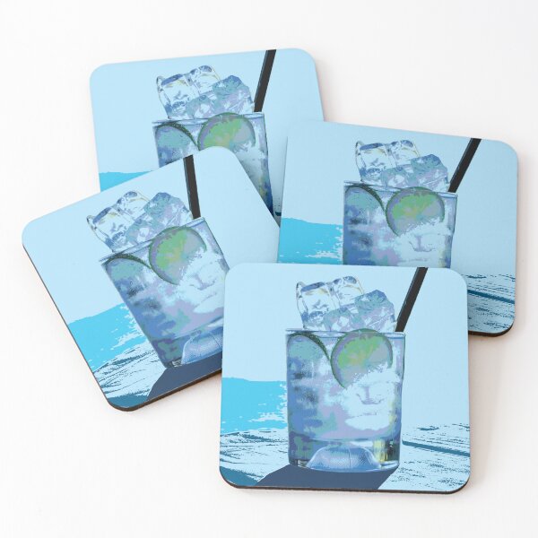 Item preview, Cocktail Blue Gin Pop Art designed and sold by JillBusbyArt.