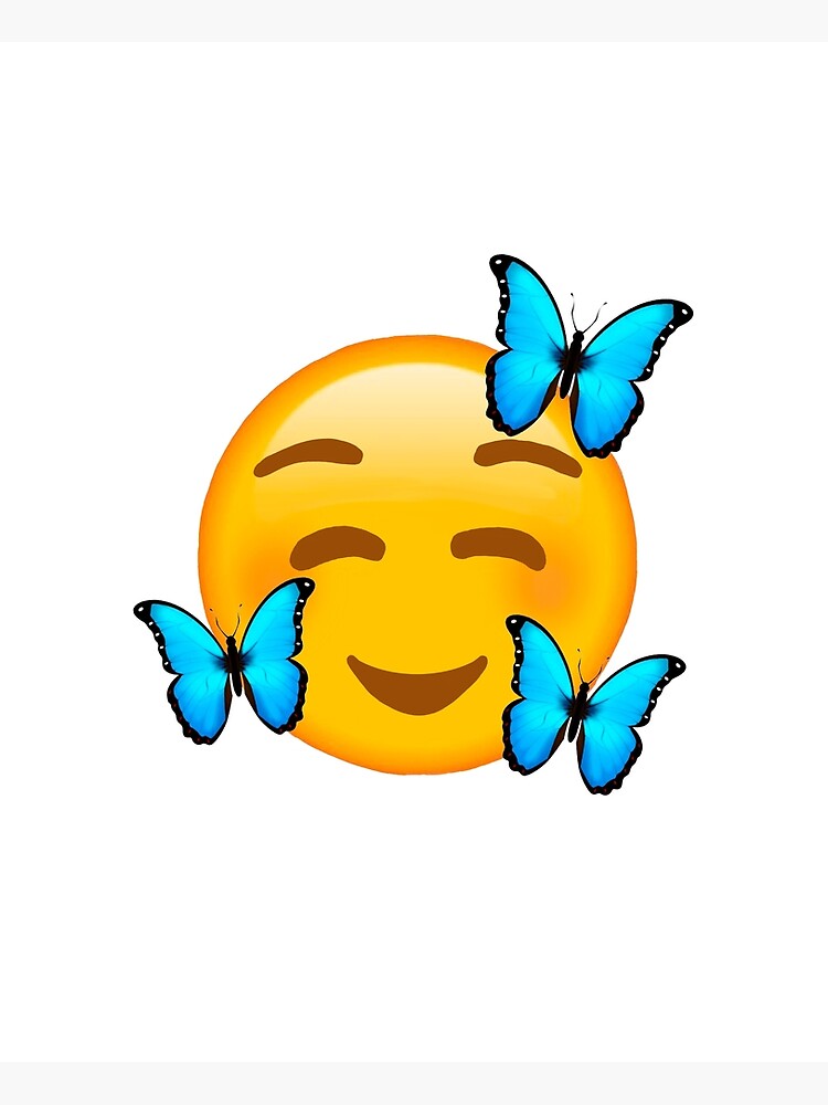 "Butterfly Smiley Emoji" Poster for Sale by laurenbasham Redbubble