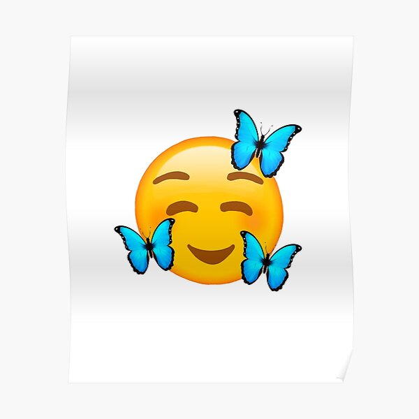 "Butterfly Smiley Emoji" Poster for Sale by laurenbasham Redbubble