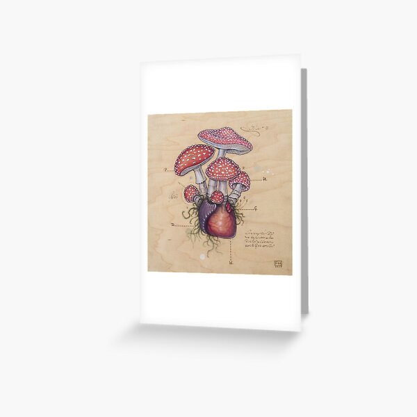 Toadstool Heart (Amanita Muscaria) Greeting Card