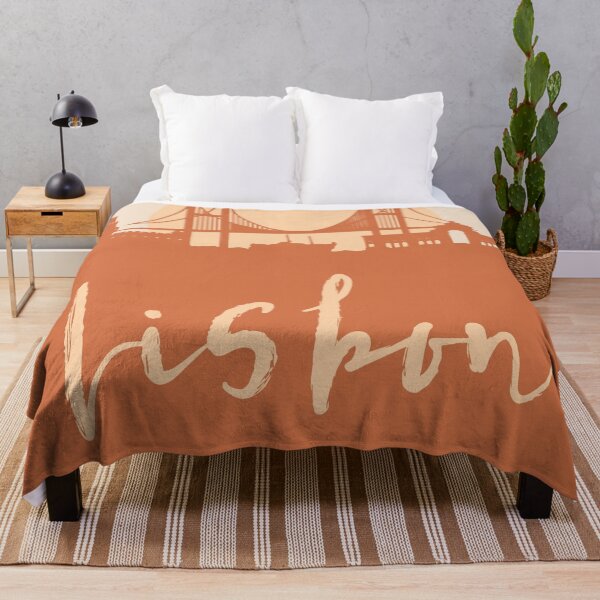 Artikelvorschau, LISBON PORTUGAL CITY SKYLINE DESIGNER EARTH TONES entworfen und verkauft von deificusArt.