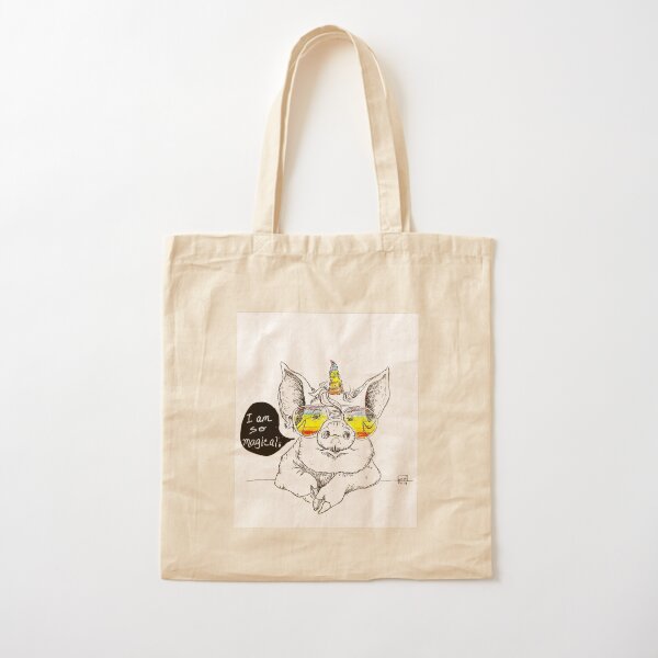 I Am So Magical. Unicorn Pig With Attitude. Cotton Tote Bag