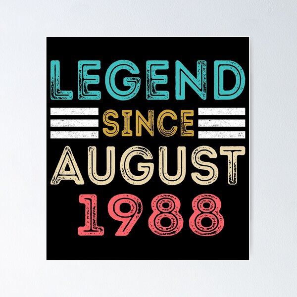 Item preview, Retro Vintage 32nd Birthday Legend Since August 1988 designed and sold by meedTee.