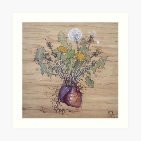 Dandelion Heart Art Print