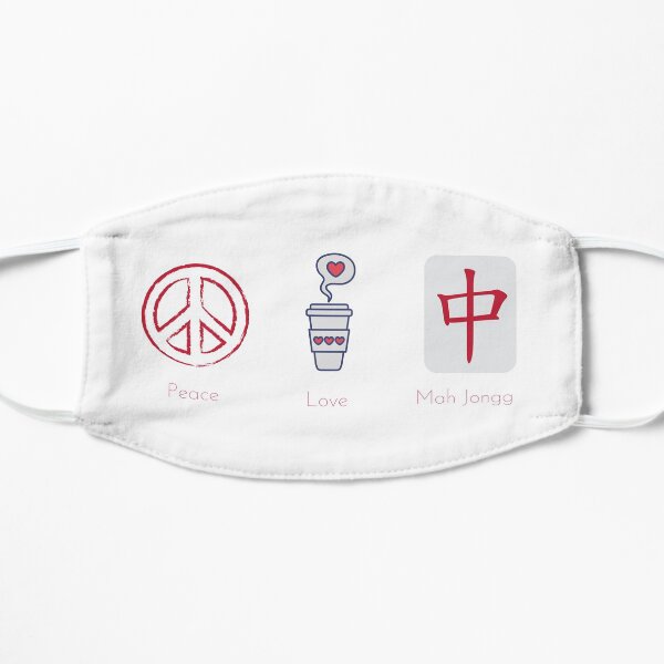 Peace Love Mah Jongg Flat Mask