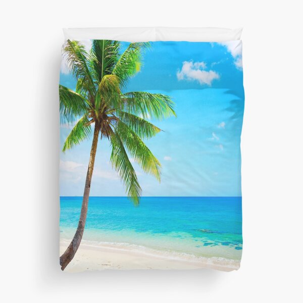 Palm Tree By The Beach - Beatiful Artwork For Sea & Summer Lovers Duvet Cover