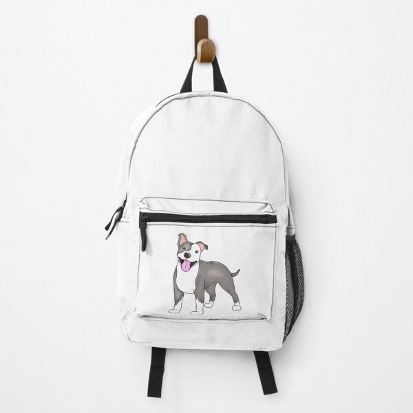Happy Grey Pitbull Backpack