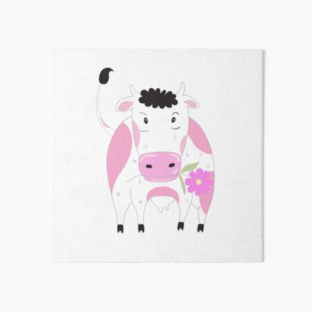 Strawberry Cow  Art Board Print for Sale by masterbones