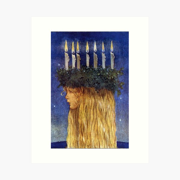 St. Lucia - John Bauer, advent Art Print