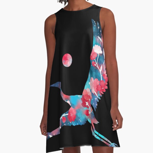 Item preview, Japanese Crane Sakura Aesthetic (on black) designed and sold by arterialmotive.