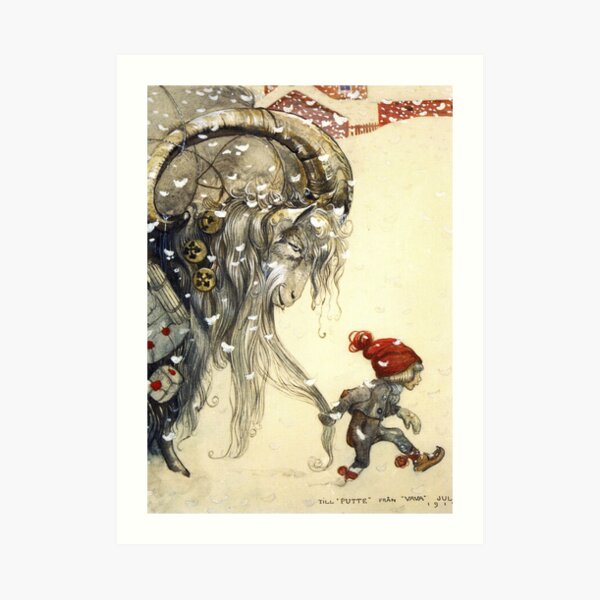 Yule Goat - John Bauer Christmas Art Print
