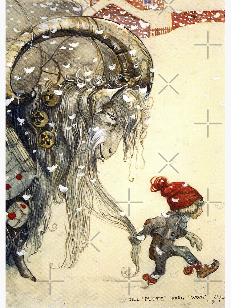 Thumbnail 2 of 2, Greeting Card, Yule Goat - John Bauer Christmas designed and sold by forgottenbeauty.