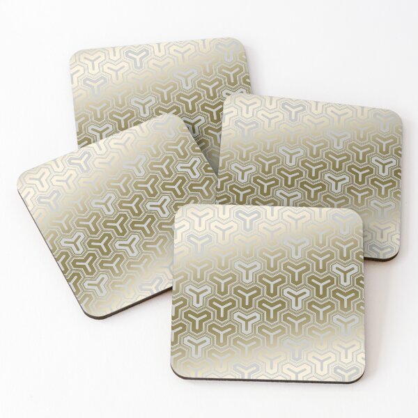 Item preview, Original Japanese geometric kimono pale grey with golden effect by blacklinesw9 designed and sold by Blacklinesw9.