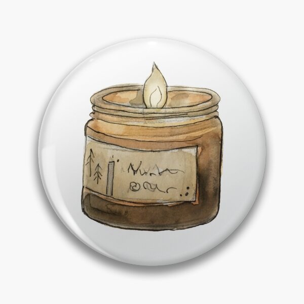Item preview, Witchy Woodsy Candle with Pine Tree Insignia in Watercolor  designed and sold by Regan Ralston.