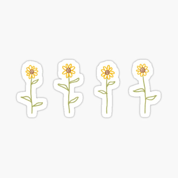 Ditsy Doodle Flowers In Yellow HTV