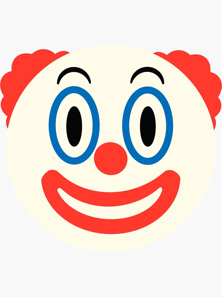 Clown Emoji Drawing Sticker For Sale By Alicesong Redbubble   Bg,f8f8f8 Flat,750x,075,f Pad,750x1000,f8f8f8 