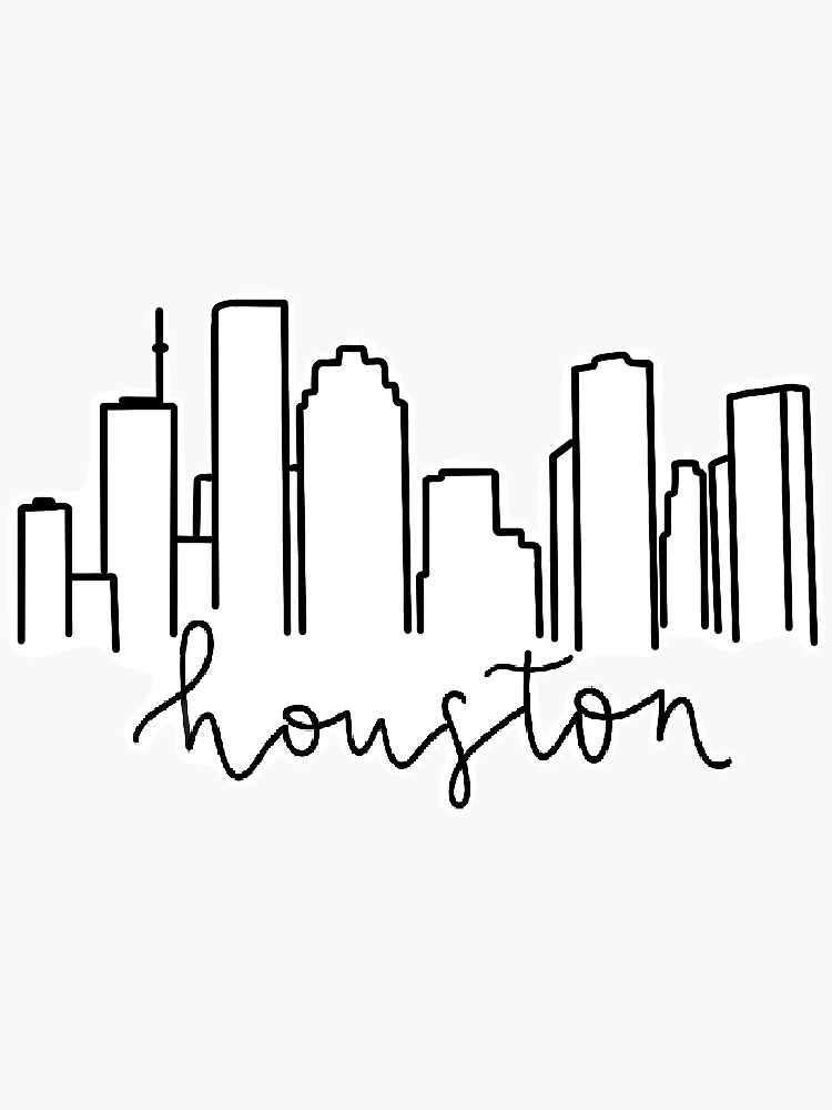 "Houston Skyline" Sticker by edchandler Redbubble