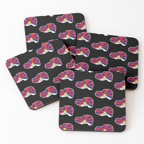 Item preview, Tibetan National Flag in a Tibet Map  designed and sold by Tib Merch.