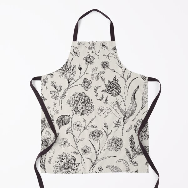 Item preview, Vintage Black Beige Toile Garden Floral Pattern designed and sold by PUFFYP.