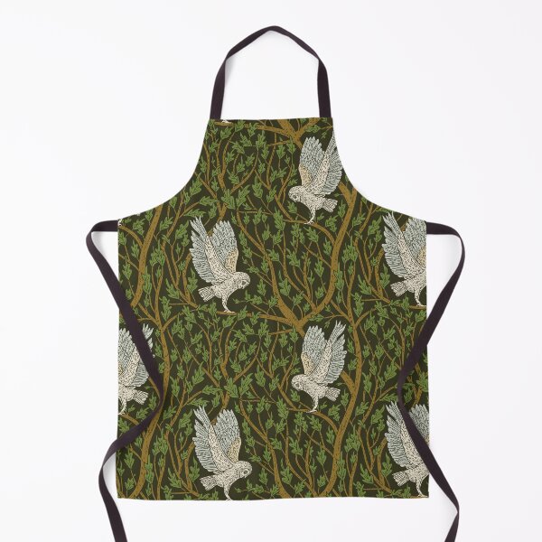 Item preview, Midnight Dark Snowy Owls Branches Gothic Pattern Brown Green designed and sold by PUFFYP.