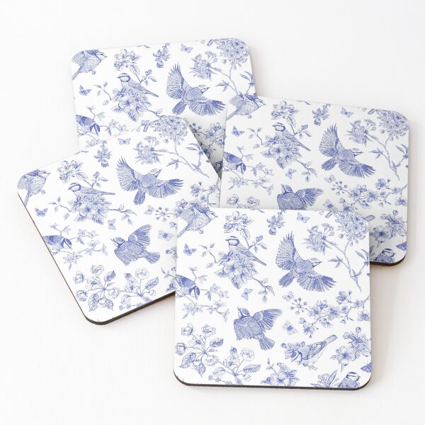 Item preview, Vintage Blue Toile Birds French Country Pattern designed and sold by PUFFYP.