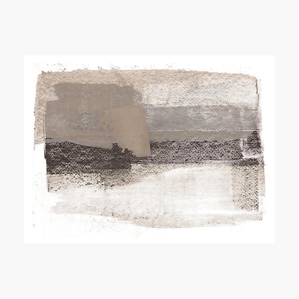 Abstract Art Painting in Earthy Taupe, Soft Black and Burnt Orange