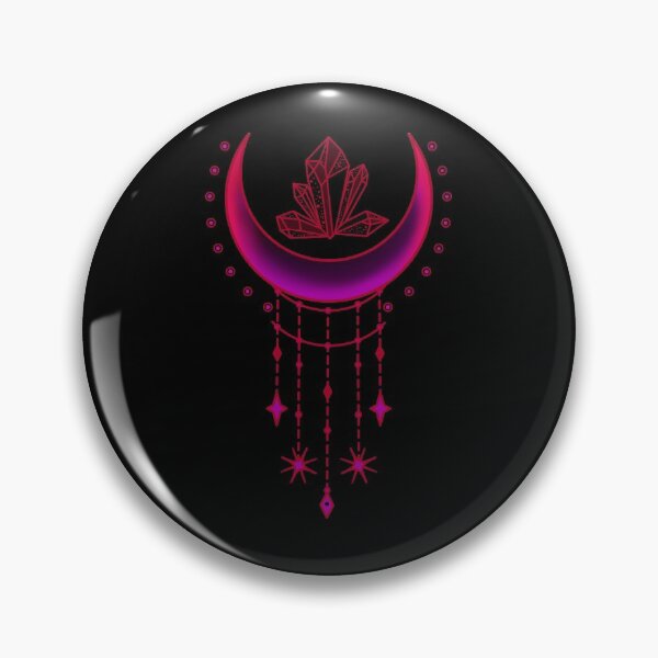 Aperçu de l'œuvre Mystic Moon Witchy Black Crystals et Crescent Moon créée et vendue par DeesDeesigns.