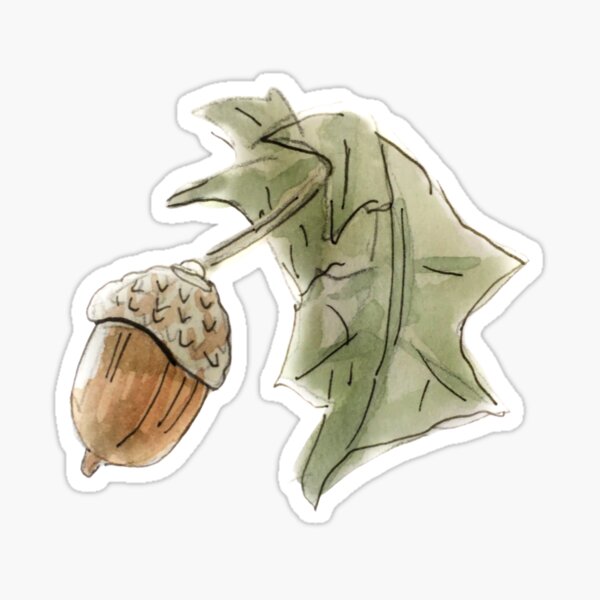 Item preview, Woodsy Acorn and Lear Illustration in Watercolor  designed and sold by Regan Ralston.