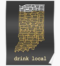 Drink Local - Indiana Beer Shirt Poster