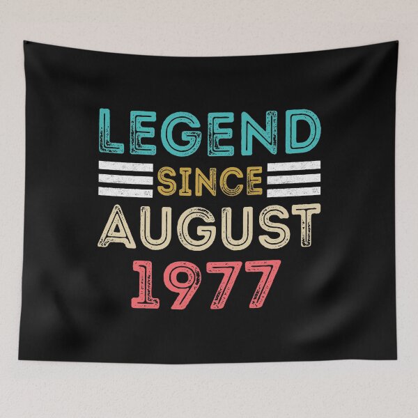 Item preview, Retro Vintage 43rd Birthday Legend Since August 1977 designed and sold by meedTee.