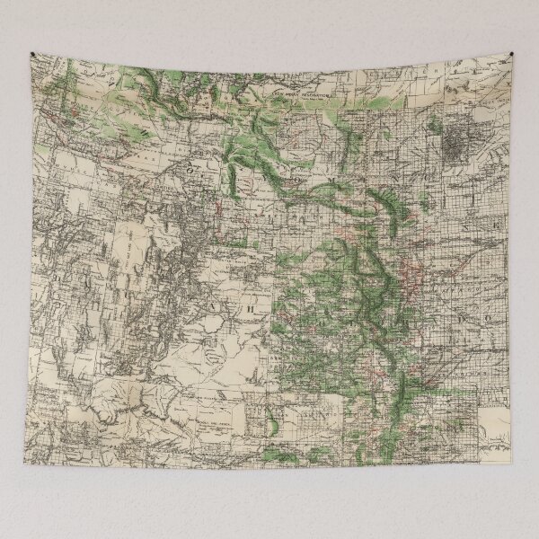 Artikelvorschau, Vintage Karte der Rocky Mountains (1885) entworfen und verkauft von BravuraMedia.