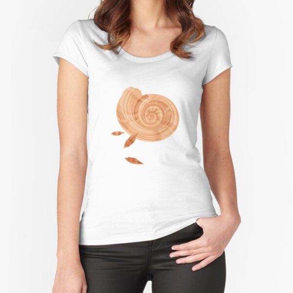 Shells Pattern Fitted Scoop T-Shirt
