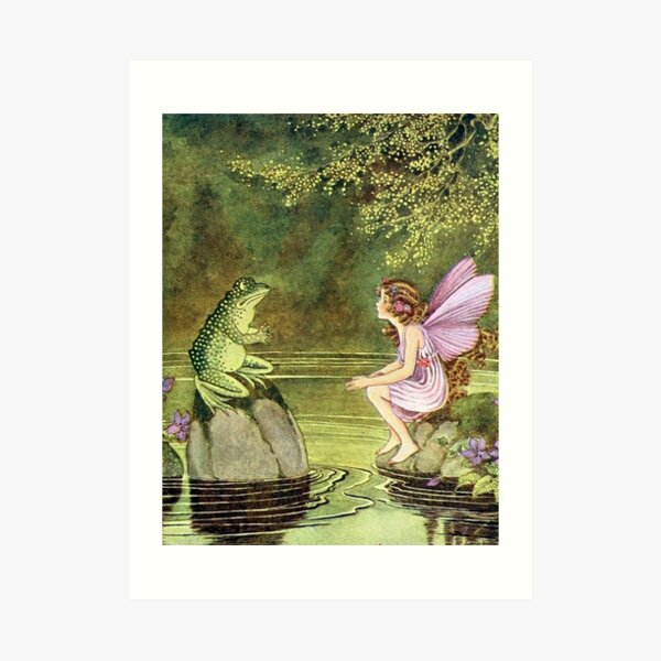 Frog and Fairy Talking -Ida Rentoul Outhwaite Art Print
