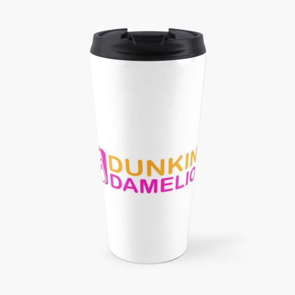 Dunkin damelio pink and orange design Travel Mug