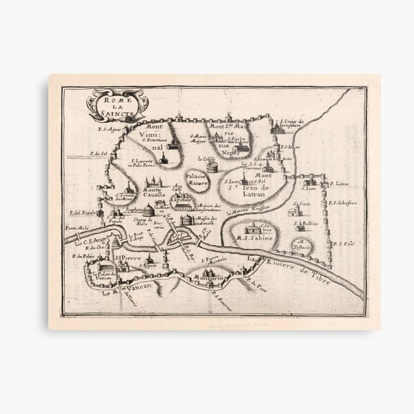 Item preview, Vintage Map of Rome Italy (1649) designed and sold by BravuraMedia.