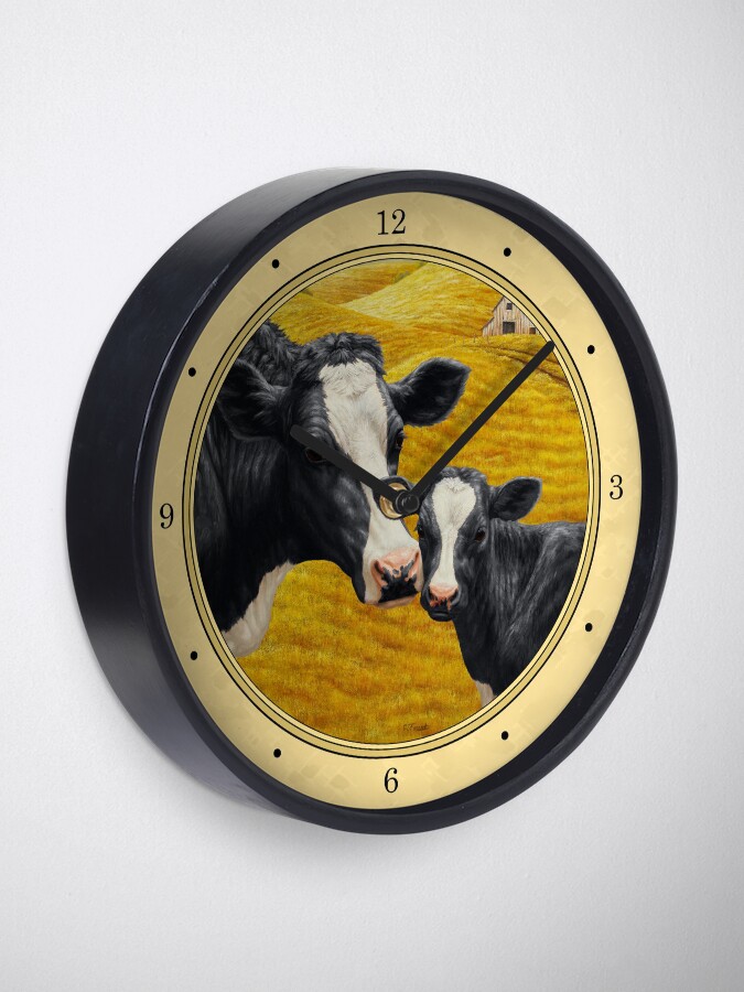 Alternate view of Holstein Cow and Calf Farm Clock